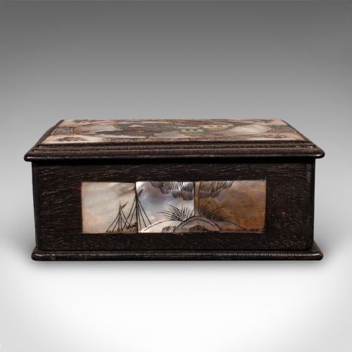 SMALL ANTIQUE KEEPSAKE BOX ORIENTAL DECORATIVE CASE QING DYNASTY EDWARDIAN - ADDITIONAL PHOTO 5
