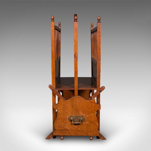 ANTIQUE METAMORPHIC CANTERBURY STAND ENGLISH OAK MAGAZINE RACK EDWARDIAN - ADDITIONAL PHOTO 7
