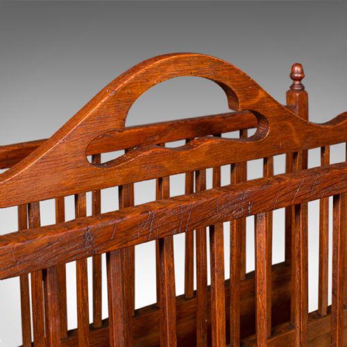 ANTIQUE METAMORPHIC CANTERBURY STAND ENGLISH OAK MAGAZINE RACK EDWARDIAN - ADDITIONAL PHOTO 8