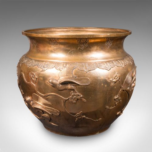 fig 2. Large Antique Jardinière, Japanese, Bronze, Tree Planter Pot, Victorian, Meiji
