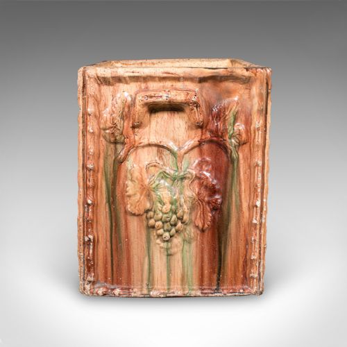 LARGE ANTIQUE PLANTER SCOTTISH CERAMIC JARDINIRE MAJOLICA TASTE VICTORIAN - ADDITIONAL PHOTO 4