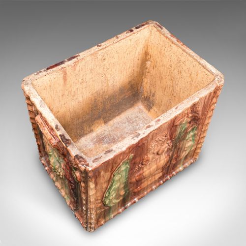 LARGE ANTIQUE PLANTER SCOTTISH CERAMIC JARDINIRE MAJOLICA TASTE VICTORIAN - ADDITIONAL PHOTO 5