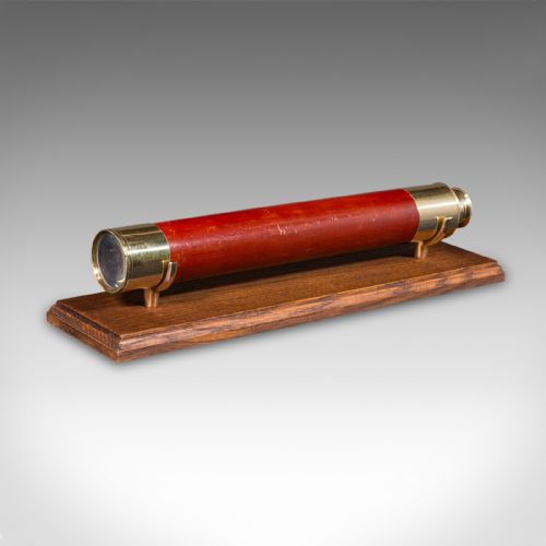ANTIQUE 2 DRAW TELESCOPE ENGLISH BRASS NAVIGATIONAL INSTRUMENT VICTORIAN - ADDITIONAL PHOTO 1