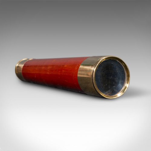 ANTIQUE 2 DRAW TELESCOPE ENGLISH BRASS NAVIGATIONAL INSTRUMENT VICTORIAN - ADDITIONAL PHOTO 4