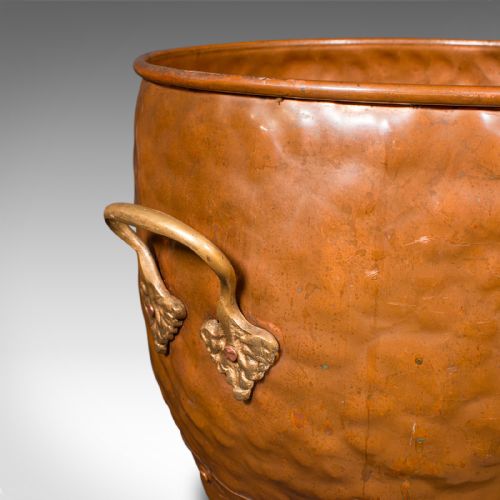 ANTIQUE FIRESIDE STORE ENGLISH HANDBEATEN COPPER COAL BIN VICTORIAN C1900 - ADDITIONAL PHOTO 8