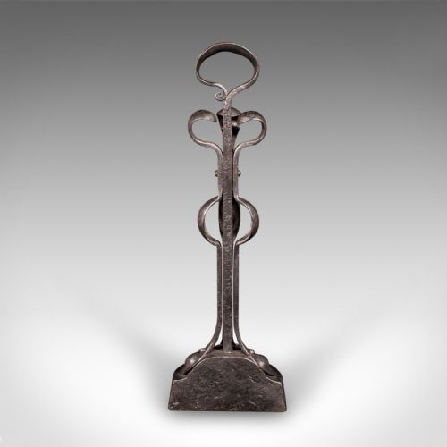 fig 2. Antique Arts & Crafts Door Stop, English, Wrought Iron, After Liberty, Victorian