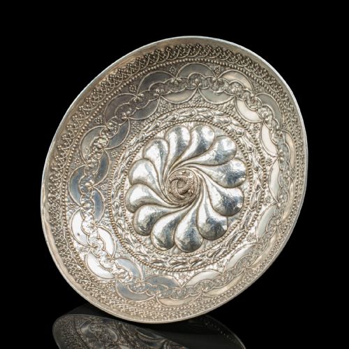 PAIR OF ANTIQUE PRESENTATION SERVING DISHES INDIAN SILVER PLATE BOWL VICTORIAN - ADDITIONAL PHOTO 5