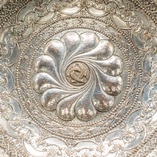 PAIR OF ANTIQUE PRESENTATION SERVING DISHES INDIAN SILVER PLATE BOWL VICTORIAN - ADDITIONAL PHOTO 7