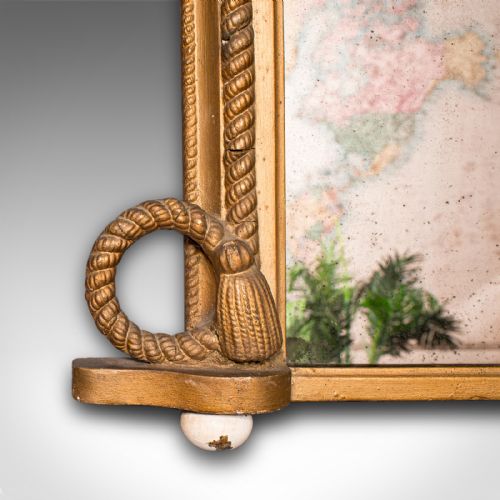 LARGE ANTIQUE OVERMANTLE MIRROR ENGLISH GILTWOOD NAUTICAL TASTE VICTORIAN - ADDITIONAL PHOTO 6