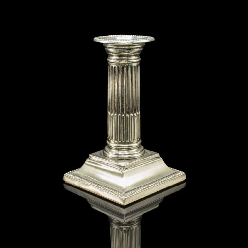 PAIR OF ANTIQUE CANDLESTICKS ENGLISH SILVER PLATE CANDLE STAND VICTORIAN - ADDITIONAL PHOTO 2