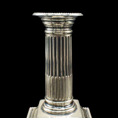 PAIR OF ANTIQUE CANDLESTICKS ENGLISH SILVER PLATE CANDLE STAND VICTORIAN - ADDITIONAL PHOTO 6
