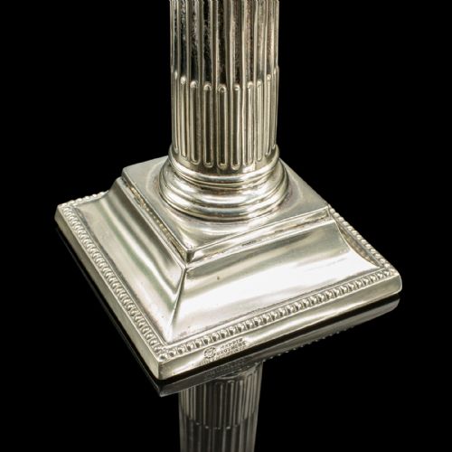 PAIR OF ANTIQUE CANDLESTICKS ENGLISH SILVER PLATE CANDLE STAND VICTORIAN - ADDITIONAL PHOTO 7