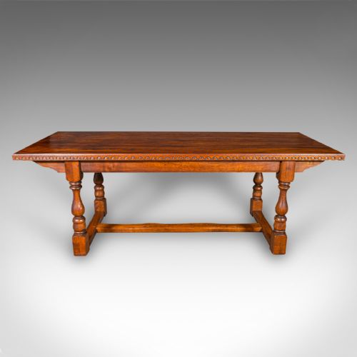6 SEAT ANTIQUE DINING TABLE ENGLISH OAK COUNTRY KITCHEN REFECTORY EDWARDIAN - ADDITIONAL PHOTO 1
