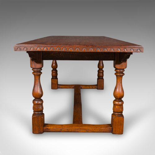 6 SEAT ANTIQUE DINING TABLE ENGLISH OAK COUNTRY KITCHEN REFECTORY EDWARDIAN - ADDITIONAL PHOTO 2