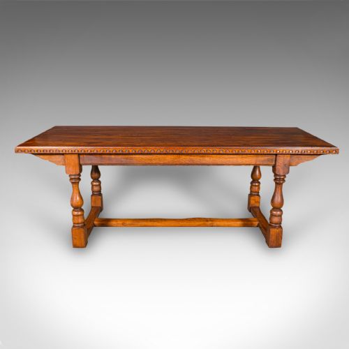6 SEAT ANTIQUE DINING TABLE ENGLISH OAK COUNTRY KITCHEN REFECTORY EDWARDIAN - ADDITIONAL PHOTO 3
