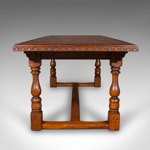 6 SEAT ANTIQUE DINING TABLE ENGLISH OAK COUNTRY KITCHEN REFECTORY EDWARDIAN - ADDITIONAL PHOTO 4