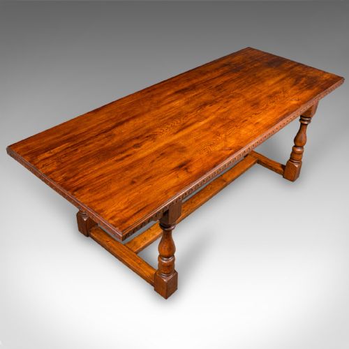 6 SEAT ANTIQUE DINING TABLE ENGLISH OAK COUNTRY KITCHEN REFECTORY EDWARDIAN - ADDITIONAL PHOTO 5