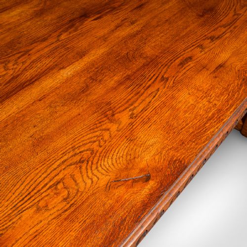6 SEAT ANTIQUE DINING TABLE ENGLISH OAK COUNTRY KITCHEN REFECTORY EDWARDIAN - ADDITIONAL PHOTO 6