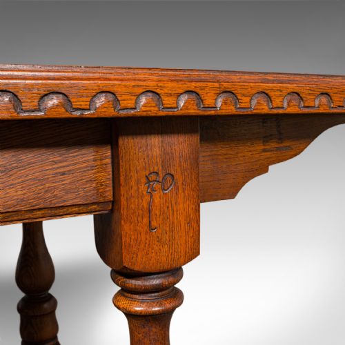 6 SEAT ANTIQUE DINING TABLE ENGLISH OAK COUNTRY KITCHEN REFECTORY EDWARDIAN - ADDITIONAL PHOTO 8