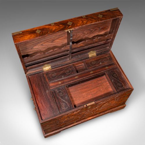 ANTIQUE CELEBRATION CHEST INDIAN TEAK BRASS TRUNK VICTORIAN C1900 - ADDITIONAL PHOTO 7