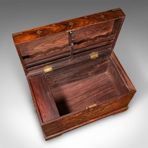 ANTIQUE CELEBRATION CHEST INDIAN TEAK BRASS TRUNK VICTORIAN C1900 - ADDITIONAL PHOTO 8