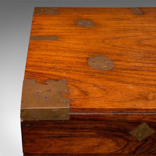 ANTIQUE CELEBRATION CHEST INDIAN TEAK BRASS TRUNK VICTORIAN C1900 - ADDITIONAL PHOTO 9