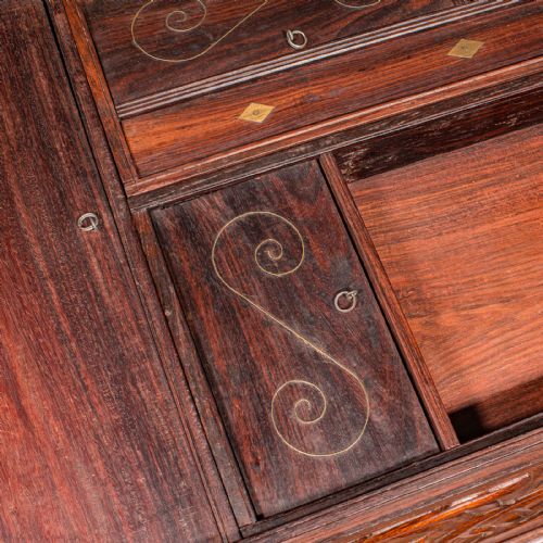 ANTIQUE CELEBRATION CHEST INDIAN TEAK BRASS TRUNK VICTORIAN C1900 - ADDITIONAL PHOTO 11