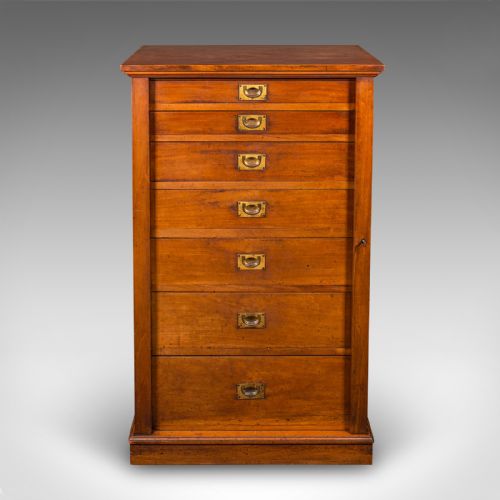 ANTIQUE WELLINGTON CHEST ENGLISH WALNUT SPECIMEN COLLECTOR'S DRAWERS VICTORIAN - ADDITIONAL PHOTO 2