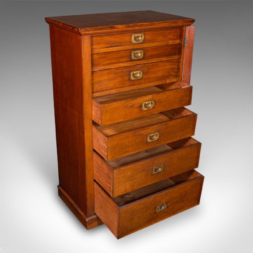 ANTIQUE WELLINGTON CHEST ENGLISH WALNUT SPECIMEN COLLECTOR'S DRAWERS VICTORIAN - ADDITIONAL PHOTO 3