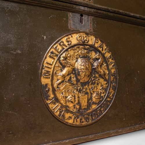 ANTIQUE PATENT SAFE ENGLISH CAST IRON LOCK BOX MILNERS OF LIVERPOOL VICTORIAN - ADDITIONAL PHOTO 9