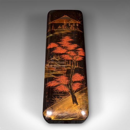fig 2. Pair of Antique Glove Boxes, Japanese Lacquered Lidded Dishes, Victorian, C.1900