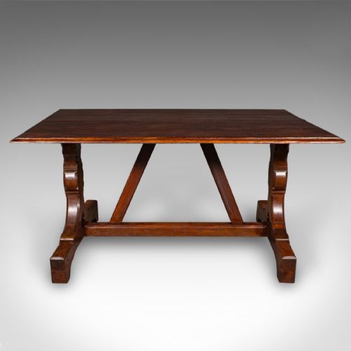 ANTIQUE SIX SEAT COUNTRY KITCHEN DINING TABLE ENGLISH OAK REFECTORY VICTORIAN - ADDITIONAL PHOTO 1