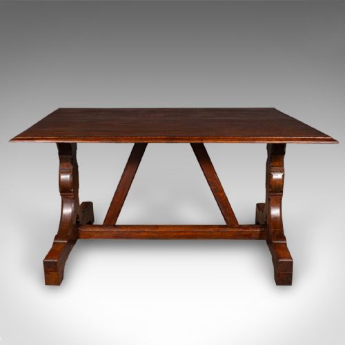 ANTIQUE SIX SEAT COUNTRY KITCHEN DINING TABLE ENGLISH OAK REFECTORY VICTORIAN - ADDITIONAL PHOTO 3