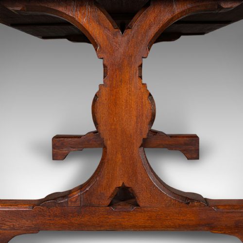 ANTIQUE SIX SEAT COUNTRY KITCHEN DINING TABLE ENGLISH OAK REFECTORY VICTORIAN - ADDITIONAL PHOTO 7