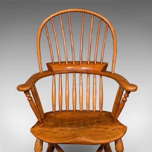 ANTIQUE WINDSOR ROCKING CHAIR ENGLISH ELM ROCKER FIRESIDE SEAT VICTORIAN - ADDITIONAL PHOTO 6