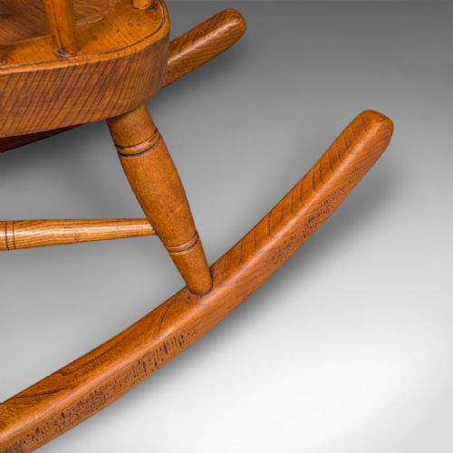 ANTIQUE WINDSOR ROCKING CHAIR ENGLISH ELM ROCKER FIRESIDE SEAT VICTORIAN - ADDITIONAL PHOTO 11