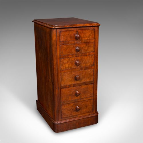 TALL PAIR OF ANTIQUE NIGHTSTANDS ENGLISH CHEST OF DRAWERS BEDSIDE VICTORIAN - ADDITIONAL PHOTO 2