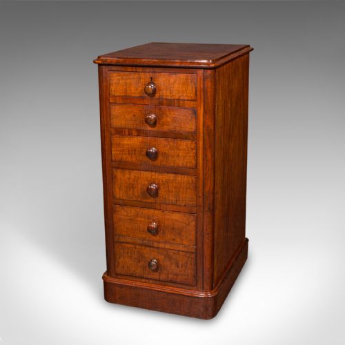 TALL PAIR OF ANTIQUE NIGHTSTANDS ENGLISH CHEST OF DRAWERS BEDSIDE VICTORIAN - ADDITIONAL PHOTO 3