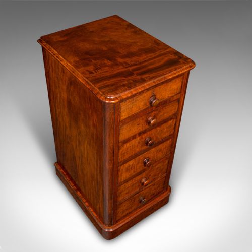 TALL PAIR OF ANTIQUE NIGHTSTANDS ENGLISH CHEST OF DRAWERS BEDSIDE VICTORIAN - ADDITIONAL PHOTO 6