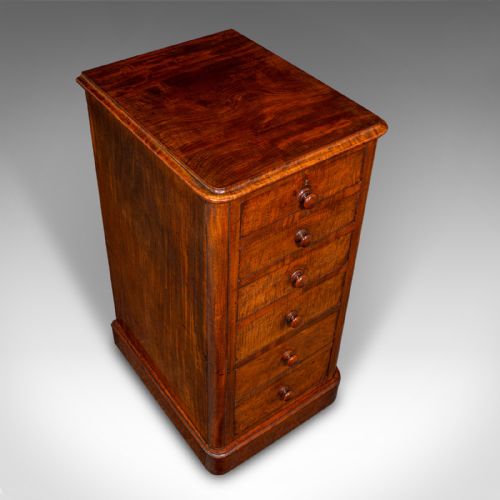 TALL PAIR OF ANTIQUE NIGHTSTANDS ENGLISH CHEST OF DRAWERS BEDSIDE VICTORIAN - ADDITIONAL PHOTO 7
