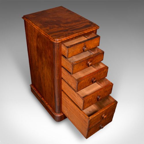 TALL PAIR OF ANTIQUE NIGHTSTANDS ENGLISH CHEST OF DRAWERS BEDSIDE VICTORIAN - ADDITIONAL PHOTO 8