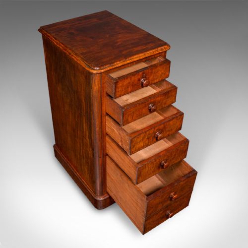 TALL PAIR OF ANTIQUE NIGHTSTANDS ENGLISH CHEST OF DRAWERS BEDSIDE VICTORIAN - ADDITIONAL PHOTO 9