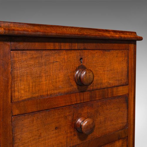TALL PAIR OF ANTIQUE NIGHTSTANDS ENGLISH CHEST OF DRAWERS BEDSIDE VICTORIAN - ADDITIONAL PHOTO 10