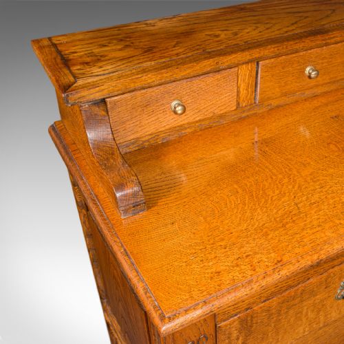 LARGE ANTIQUE DRESSER BASE ENGLISH OAK SIDEBOARD BUFFET WINE RACK EDWARDIAN - ADDITIONAL PHOTO 7