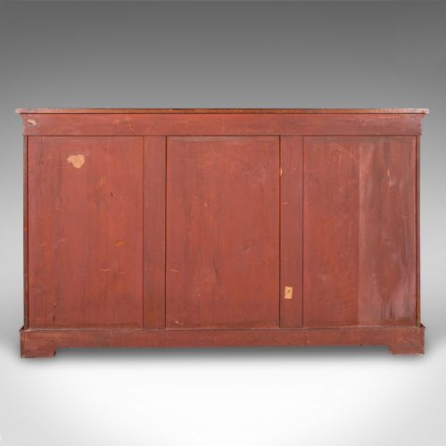 ANTIQUE DISPLAY BOOKCASE ENGLISH WALNUT BREAKFRONT LIBRARY CABINET REGENCY - ADDITIONAL PHOTO 5