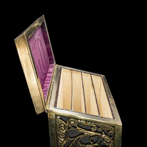 ANTIQUE STATIONERY BOX ENGLISH BRASS TABLETOP LETTER CASE VICTORIAN C1880 - ADDITIONAL PHOTO 7