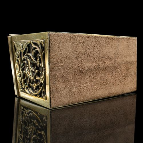 ANTIQUE STATIONERY BOX ENGLISH BRASS TABLETOP LETTER CASE VICTORIAN C1880 - ADDITIONAL PHOTO 9