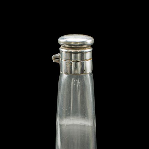 ANTIQUE EXPLORER'S SADDLE FLASK ENGLISH GLASS BOTTLE LEATHER CASE EDWARDIAN - ADDITIONAL PHOTO 4