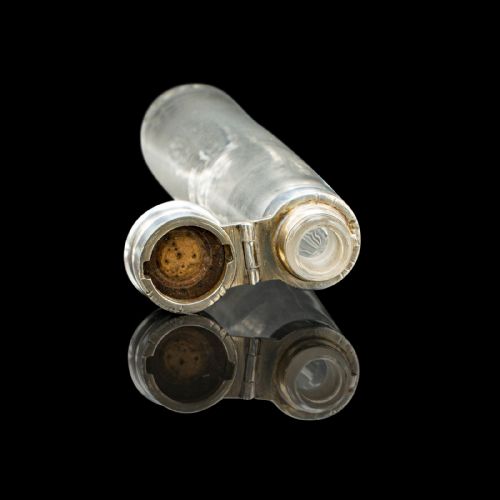ANTIQUE EXPLORER'S SADDLE FLASK ENGLISH GLASS BOTTLE LEATHER CASE EDWARDIAN - ADDITIONAL PHOTO 6