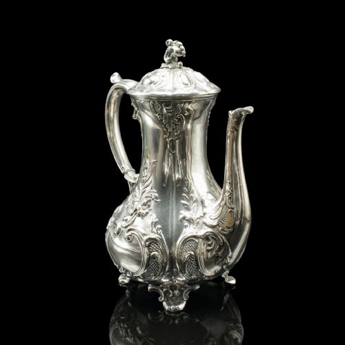 ANTIQUE 4 PIECE TEA SERVICE ENGLISH SILVER PLATE COFFEE POT EDWARDIAN 1910 - ADDITIONAL PHOTO 2